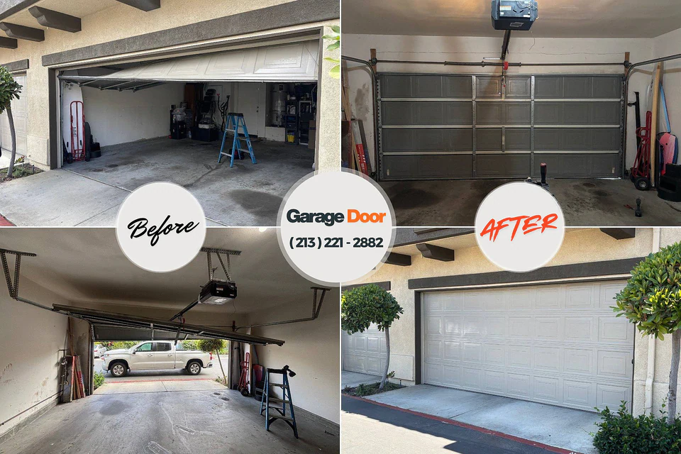 Before and after: garage door repair Ellsworth, KS